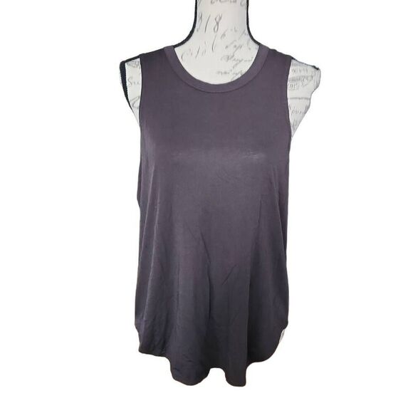 Chaser Ladies Size Medium Charcoal Black V-Back Hi Lo Muscle Tank - Picture 1 of 5